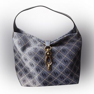 Dooney & Bourke Navy signature Logo loc hobo